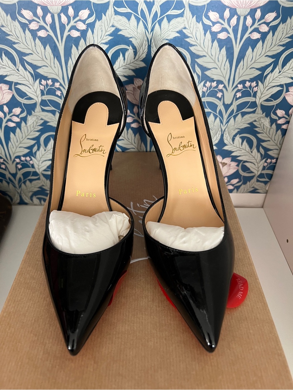 Christian Louboutin Black Patent Iriza 85 Pumps Sz 39.5